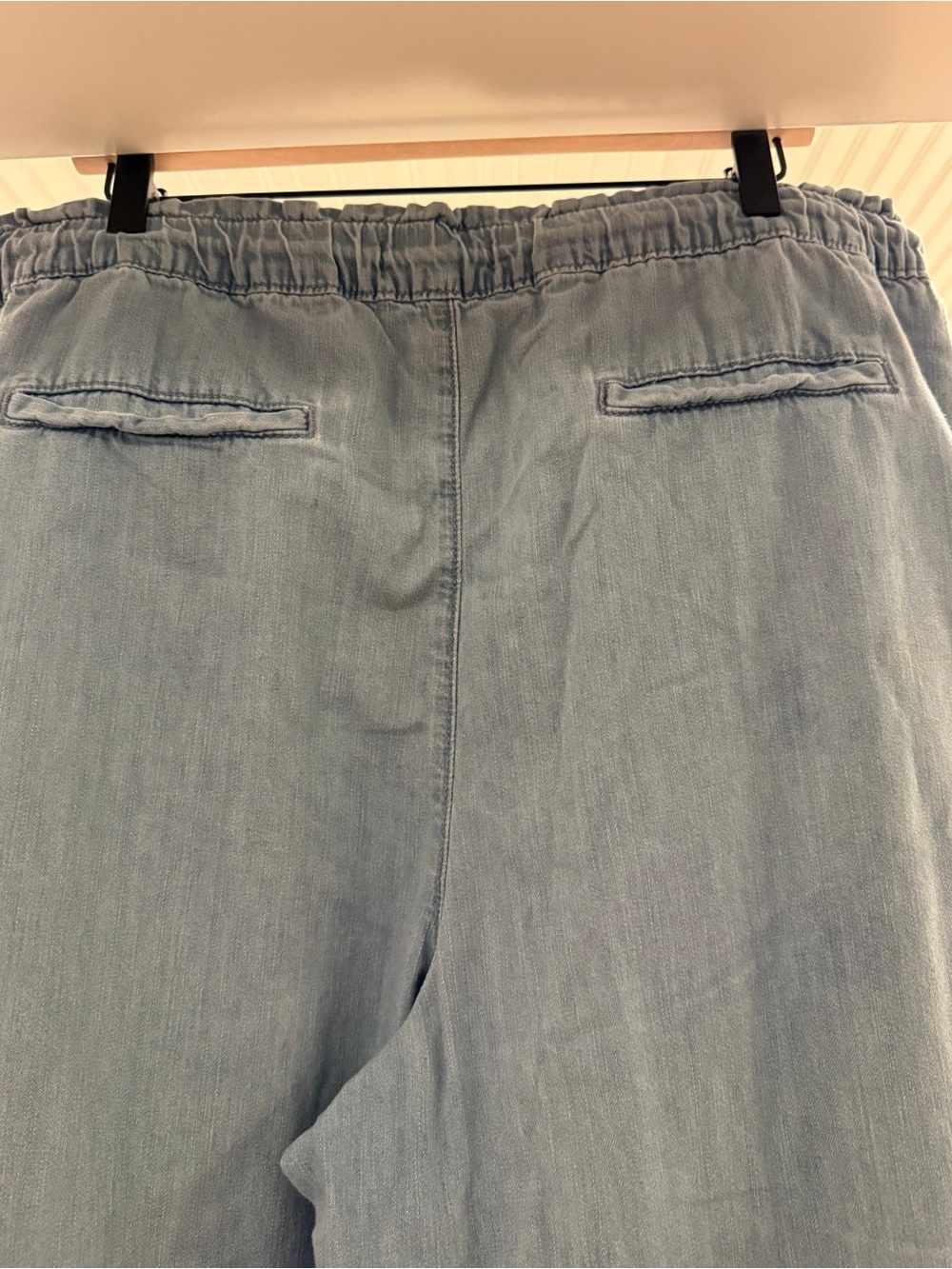 LOFT Wide Leg Chambray Pants XL Drawstring Pull On - Picture 3 of 8